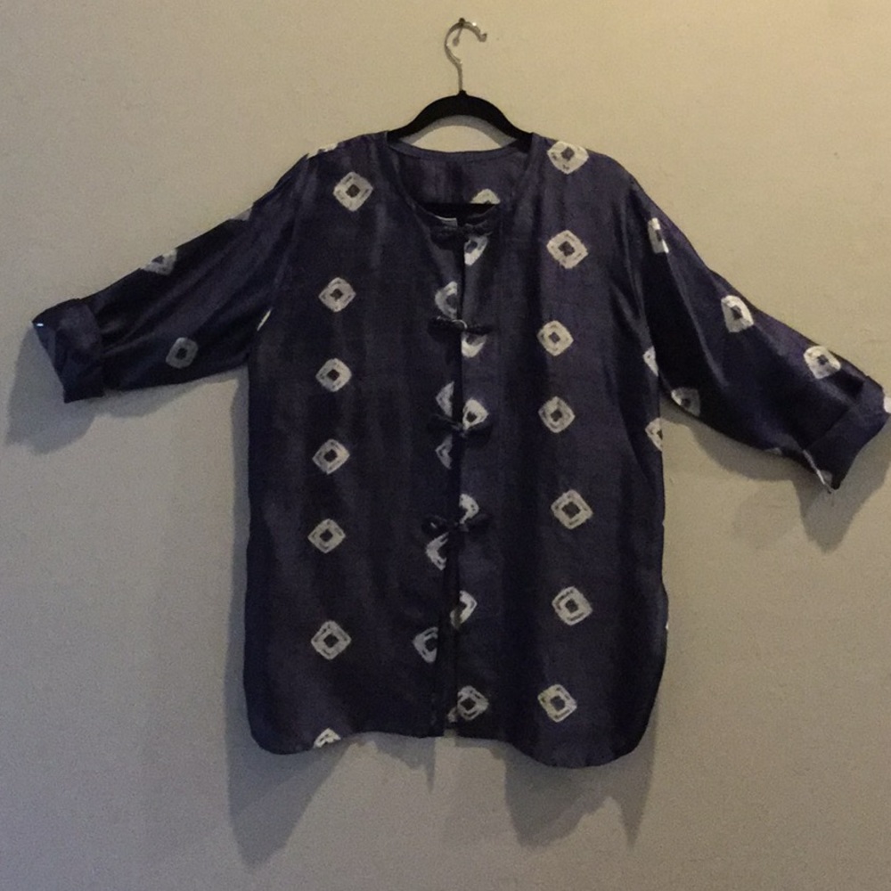 Batik pattern Tunic open front blouse